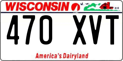 WI license plate 470XVT