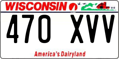 WI license plate 470XVV
