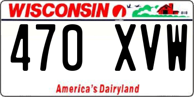 WI license plate 470XVW