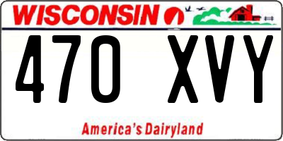 WI license plate 470XVY