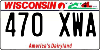 WI license plate 470XWA