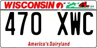 WI license plate 470XWC