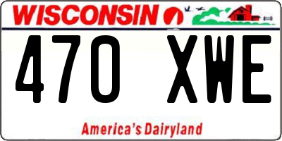 WI license plate 470XWE