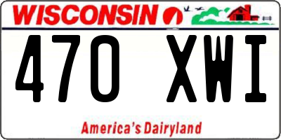 WI license plate 470XWI