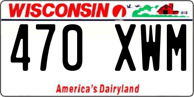 WI license plate 470XWM