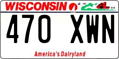 WI license plate 470XWN