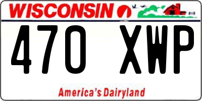 WI license plate 470XWP