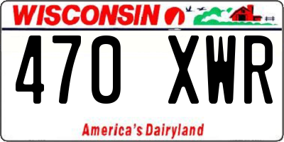 WI license plate 470XWR