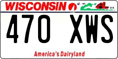 WI license plate 470XWS
