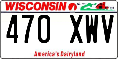 WI license plate 470XWV