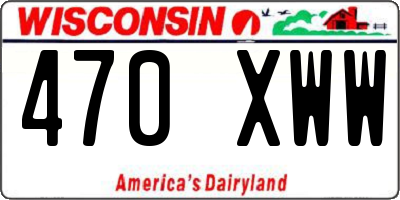 WI license plate 470XWW