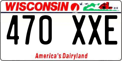 WI license plate 470XXE