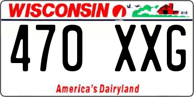 WI license plate 470XXG