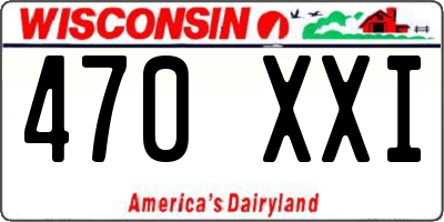 WI license plate 470XXI