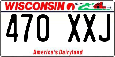 WI license plate 470XXJ