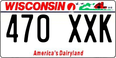 WI license plate 470XXK