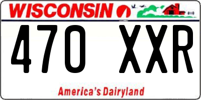 WI license plate 470XXR