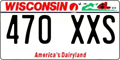 WI license plate 470XXS