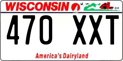 WI license plate 470XXT