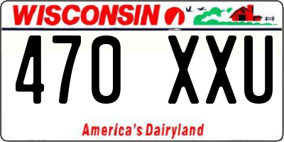 WI license plate 470XXU