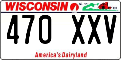 WI license plate 470XXV