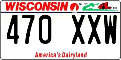WI license plate 470XXW