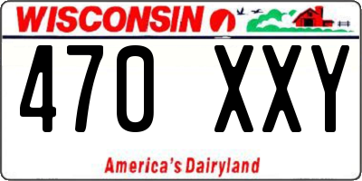 WI license plate 470XXY