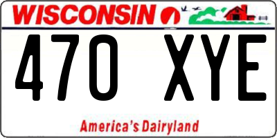 WI license plate 470XYE