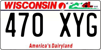 WI license plate 470XYG