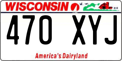 WI license plate 470XYJ