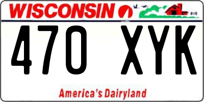 WI license plate 470XYK