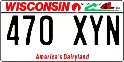 WI license plate 470XYN