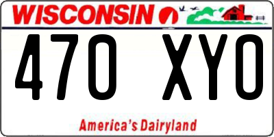 WI license plate 470XYO