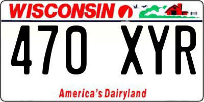 WI license plate 470XYR