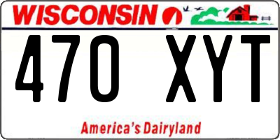 WI license plate 470XYT