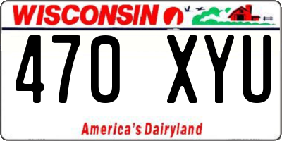 WI license plate 470XYU