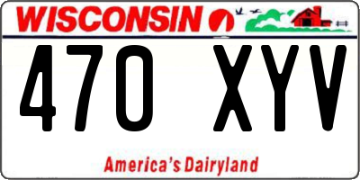 WI license plate 470XYV
