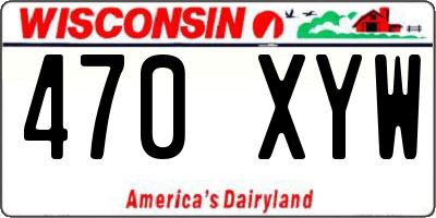 WI license plate 470XYW