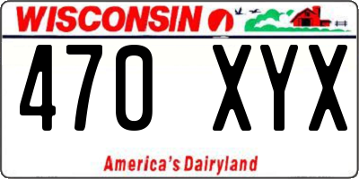 WI license plate 470XYX