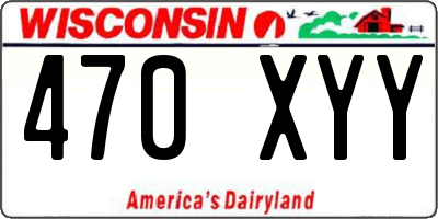 WI license plate 470XYY