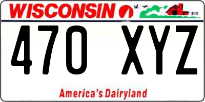 WI license plate 470XYZ