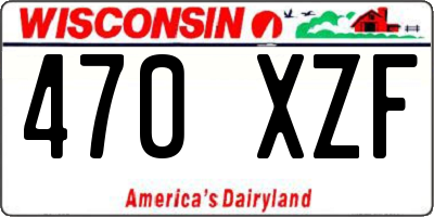 WI license plate 470XZF