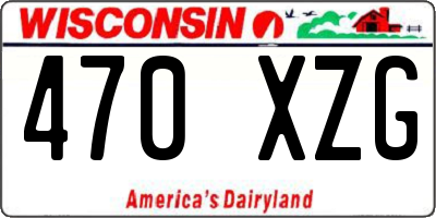 WI license plate 470XZG