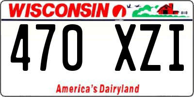 WI license plate 470XZI