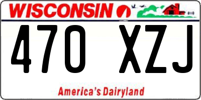 WI license plate 470XZJ