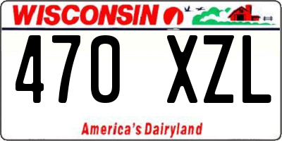 WI license plate 470XZL