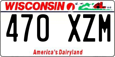 WI license plate 470XZM