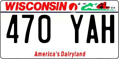 WI license plate 470YAH