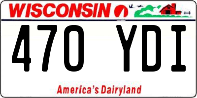 WI license plate 470YDI