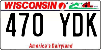 WI license plate 470YDK